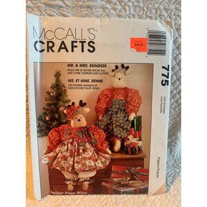 McCall's Mr Mrs Reindeer Doll Sewing Pattern 755 - uncut